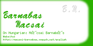 barnabas macsai business card